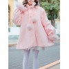 甘いロリータコートピンクの合成のオーバーコートコート冬ロリータアウター