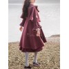 甘いロリータコートエンバーレッドフリンジカスケードフリル合成オーバーコートコート冬ロリータアウター