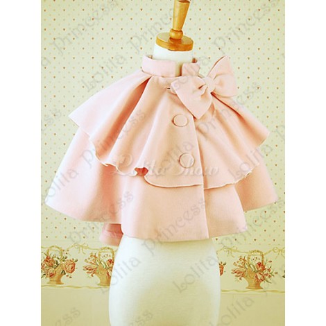 ロリータケープ　ロリィタマント　ポンチョ　スウィート　ピンク　甘ロリ　お茶会