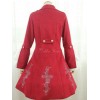 ゴシックロリータコートレッドフリルツートンオーバーコート合成ウィンターロリータアウター