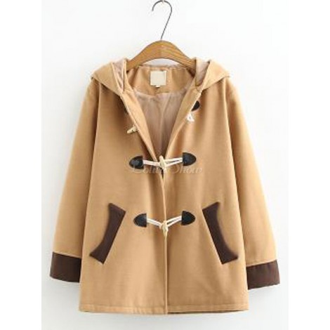 クラシックロリータコートカーキ織りオーバーコート合成秋ロリータアウター