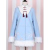 中国風ロリータコートライトスカイブルーフリンジ刺繍合成オーバーコート冬ロリータ生き抜く