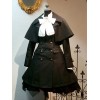 ゴシックロリータコートブラックグロメットコットンブレンド秋ロリータOutwears