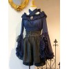 ゴシックロリータカバーアップディープブルーフリルシフォンロリータアウター