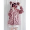 スウィートロリータコートベア耳フード付きちょう結びピンクロリータウィンターコート