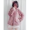スウィートロリータコートベア耳フード付きちょう結びピンクロリータウィンターコート