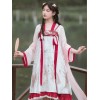 中国風ロリータ衣装エクリュホワイトサッシフリルジャカード長袖ドレスシャツ