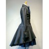 ゴスロリ軍服ワンピース 古典的なロリータ服 ジッパーレースアップ プリーツ ジャンパースカートとダブルブレスト ロリータオーバーコート