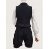 ロリィタ服　セット　ブラック　ポプリン　無地　ノースリーブ　折り襟　クラシック＆トラディション　カジュアル　チョッキ&ショーツ
