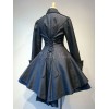 ゴスロリ軍服ワンピース 古典的なロリータ服 ジッパーレースアップ プリーツ ジャンパースカートとダブルブレスト ロリータオーバーコート