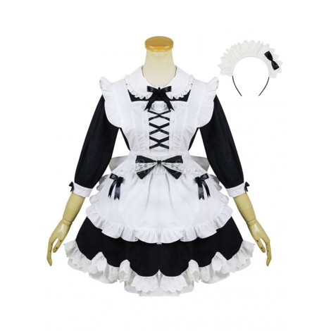 乙女スタイルロリータOPドレスちょう結びレースフリルツートンカラーロリータワンピースドレス