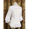 クラシックロリータブラウスレーストリムフリルホワイトロリータトップ