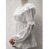 クラシックロリータシャツレースフリルプリーツシフォンロリータブラウス