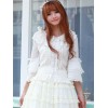 クラシックロリータブラウスラッフルリボンボウレーストリムシフォンロリータシャツ