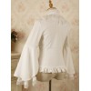 クラシックロリータブラウスレースレイヤードラッフルシフォンホワイトロリータシャツ