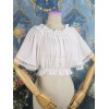 クラシックロリータブラウスレースフリルプリーツシフォンホワイトロリータトップ