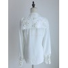 クラシックロリータシャツレースフリル刺繍入りシフォンホワイトロリータブラウス