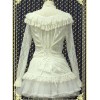 ロリータ服　トップス　新作　ホワイト　ブラウス　スウィート　長袖　パーティー　レース　ポリエステル