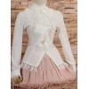 ロリータ服　トップス　ホワイト　ブラウス　新作　スウィート　長袖　パーティー　レース　ポリエステル
