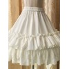 ホワイトロリータペチコートレイヤードラッフルレースロリータスカート