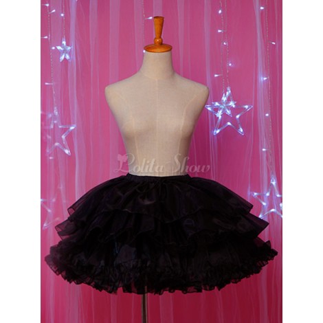 ロリータペチコートスカートフリルレイヤードシフォンボンレスロリータアンダースカート