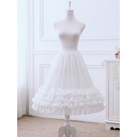 シフォンロリータスカートボウフリルホワイトLolitapetticoat