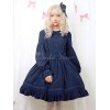 スウィートロリータドレスOPフリルターンダウンカラーボタンワンピースロリータドレス