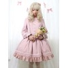 スウィートロリータドレスOPフリルターンダウンカラーボタンワンピースロリータドレス