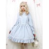 スウィートロリータドレスOPフリルターンダウンカラーボタンワンピースロリータドレス