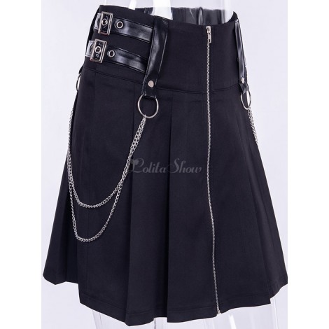 ゴシックロリータSKリベットチェーンミリタリーロリータスカート