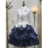 ゴシックロリータSKホワイトレースアップフリルロリータスカート