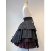 ゴシックロリータSKレースアップブルーカラーブロックロリータスカート