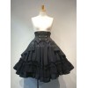 ゴスロリ 軍服 スカート ショート ゴシックロリータSK フリル プリーツ 制服コスプレ ボタン レースアップ アイドル衣装 ブラック ロリータスカート ミリロリ