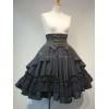 ゴスロリ 軍服 スカート ショート ゴシックロリータSK フリル プリーツ 制服コスプレ ボタン レースアップ アイドル衣装 ブラック ロリータスカート ミリロリ