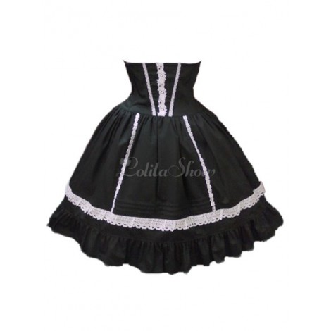 ロリィタスカート　2カラーブロック　お茶会　ピュアコットン