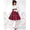 クラシックロリータスカートSK　2020　コットン　フリル　Aライン　ワイン赤ロリータスカート　ハイウェスト　アイドル衣装