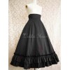 ゴスロリ 軍服 スカート 膝丈 ゴシックロリータスカートSK コットン プリーツ フリル ロングロリータスカート ブラック アイドル衣装 ミリロリ
