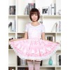 ロリィタスカート　ピンク　ポリエステル　プリント柄　カジュアル　レース　スウィート