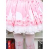 ロリィタスカート　ピンク　ポリエステル　プリント柄　カジュアル　レース　スウィート