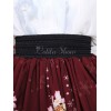 ロリィタスカート　レッド　ゴシック　プリント柄　レース　カジュアル　ポリエステル