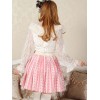 スウィートロリータSKプリントボウPleated Pink Lolitaスカート