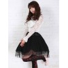 クラシックロリータSKレースフリルプリーツブラックロリータスカート