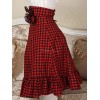 クラシックロリータSKボウフリルチェック柄レッドロリータスカート