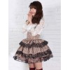 クラシックロリータSKレーストリムフリルブラウンロリータスカート