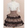 クラシックロリータSKレーストリムフリルブラウンロリータスカート