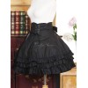 ロリィタスカート　ブラック　スウィート　無地　ストリートウェア　ポプリン