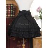 ロリィタスカート　ブラック　スウィート　無地　ストリートウェア　ポプリン