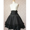 ロリィタスカート　ブラック　ピュアコットン　無地　ストリートウェア　フリル　スウィート
