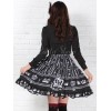 ゴスロリ　ロリィタスカート　ブラック　王冠　スウィート　プリント　ポリエステル
