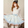 エレガントなブルーリボンロリータスカート　2020　レース　アイドル衣装